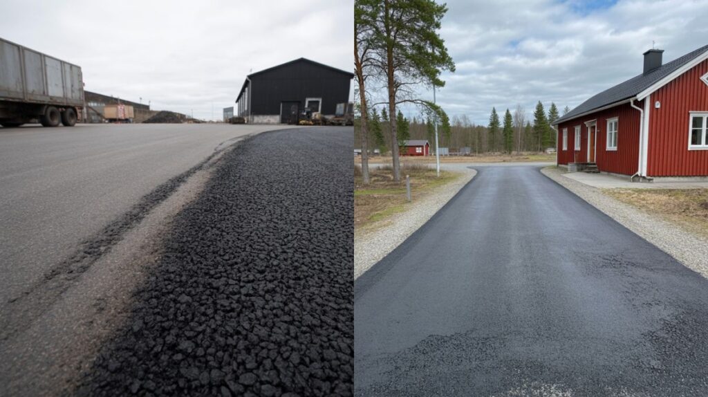 7. Vad är skillnaden mellan industriell asfalt och hushållsasfalt?